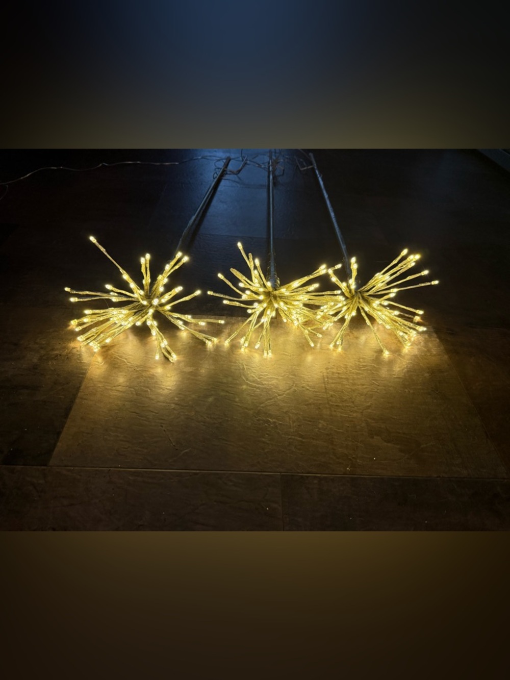 Warm White Starburst LED Stakes - great for a display window, porch or garden!!